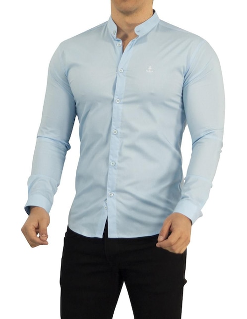 Camisa casual John Leopard de algodón manga larga para hombre