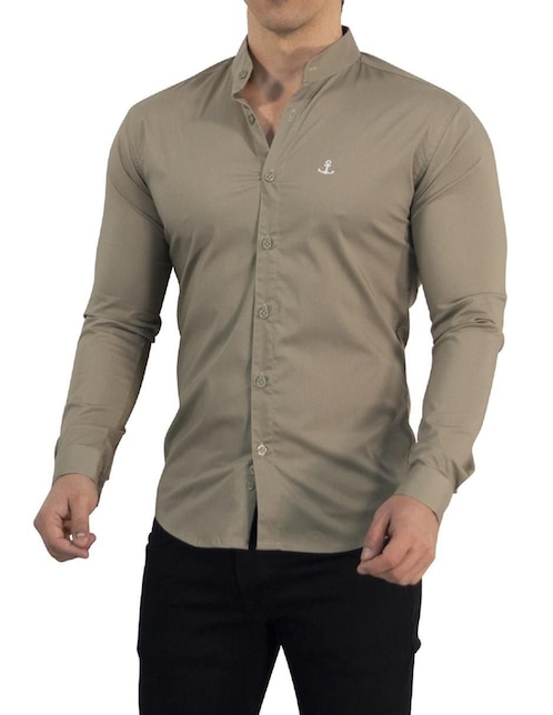 Camisa casual de algodón manga larga para hombre Camisa casual de algodón manga larga para hombre
