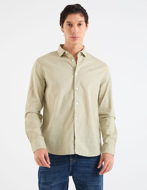 Camisa casual That's It de algodón manga larga para hombre