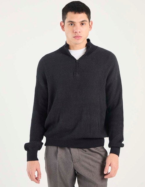Suéter cuello con cierre para hombre 1