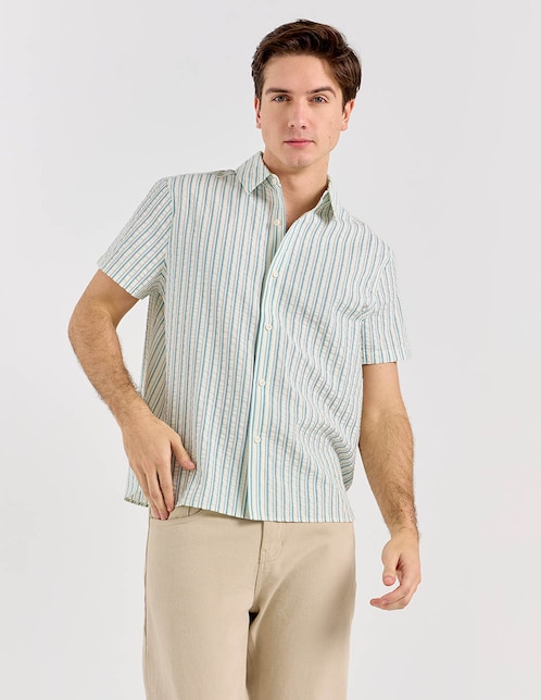 Camisa casual manga corta para hombre 1