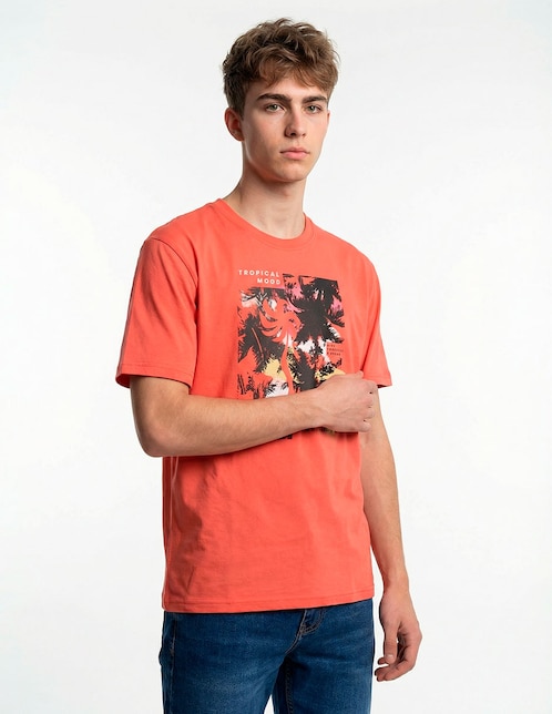 Playera Tropical Mood cuello redondo para hombre 1