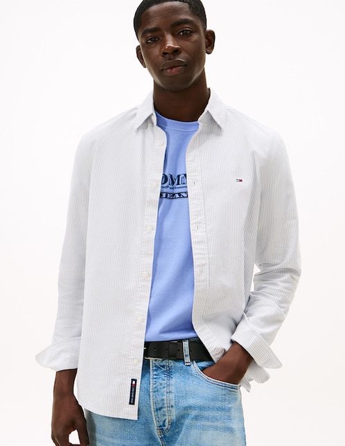 Camisa casual de algodón manga larga para hombre 1