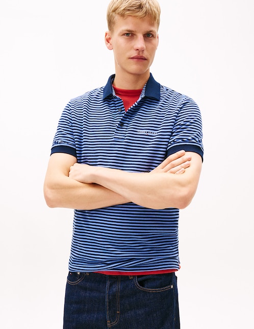 Playera tipo polo Linear para hombre 1