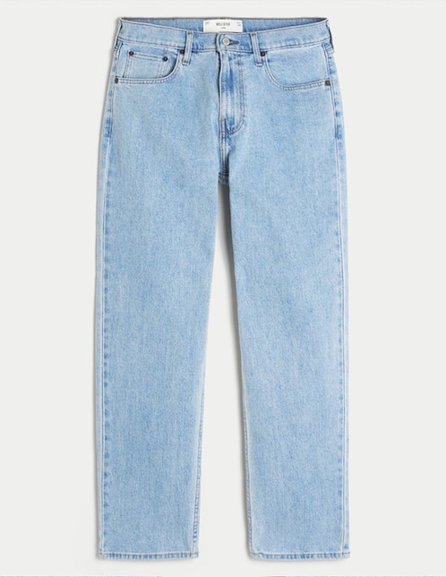 Jeans straight Hollister lavado claro para hombre