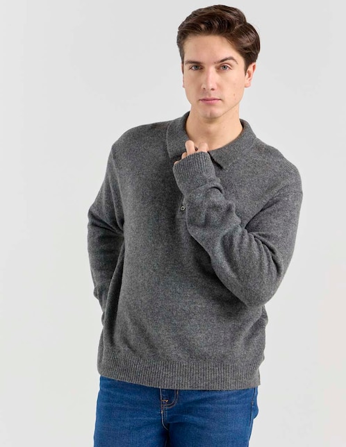 Suéter cuello polo para hombre 1