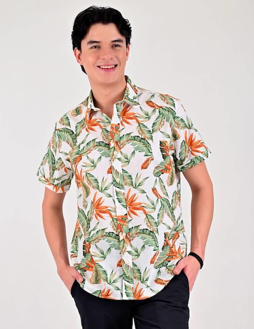 Camisa casual Supply de algodón manga corta para hombre