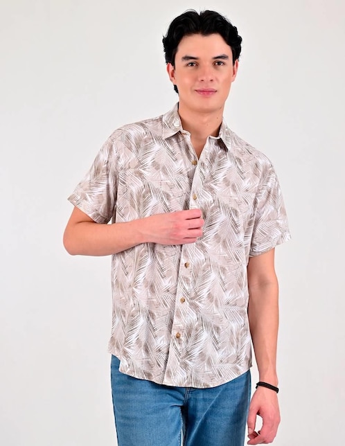 Camisa casual Supply de algodón manga corta para hombre