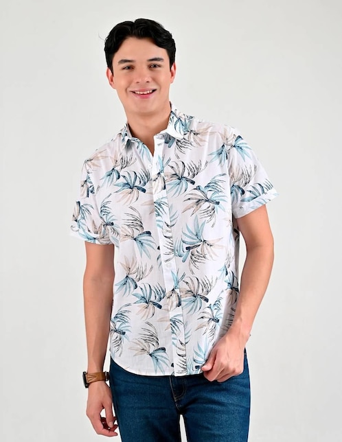 Camisa casual Supply de algodón manga corta para hombre