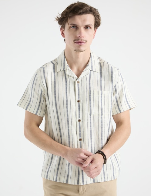 Camisa casual de algodón manga corta para hombre 1