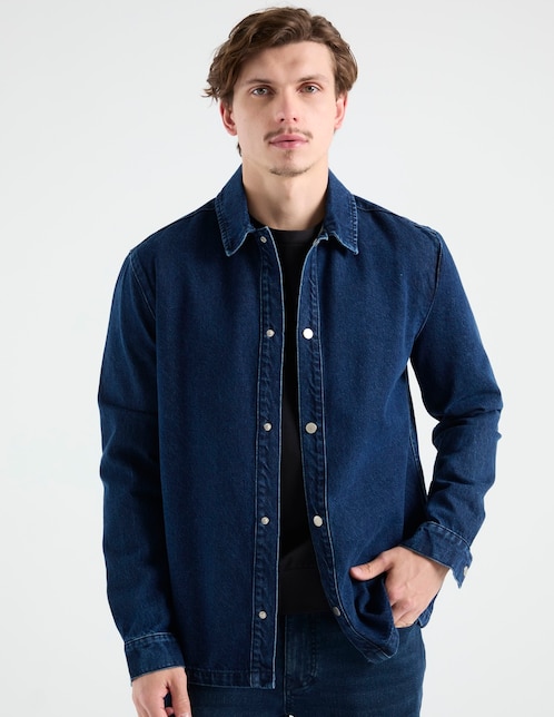 Sobrecamisa de algodón manga larga para hombre 1
