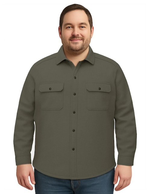 "camisa/sobrecamisa" casual roosevelt "de" (si aplica) mezcla de materiales "manga" larga "para hombre"