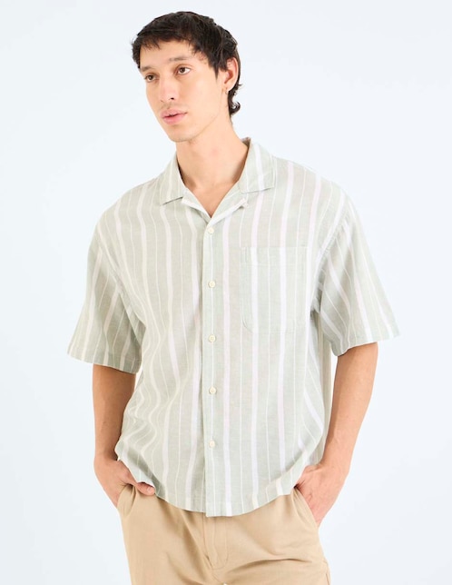 Camisa casual American Eagle de algodón manga corta para hombre