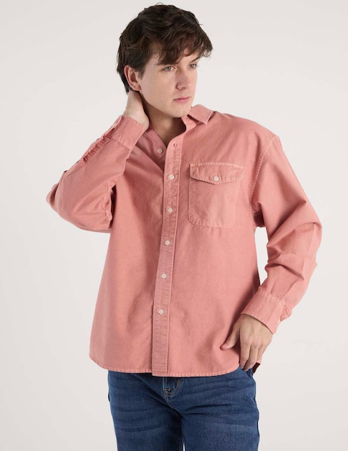 Camisa casual American Eagle de algodón manga larga para hombre