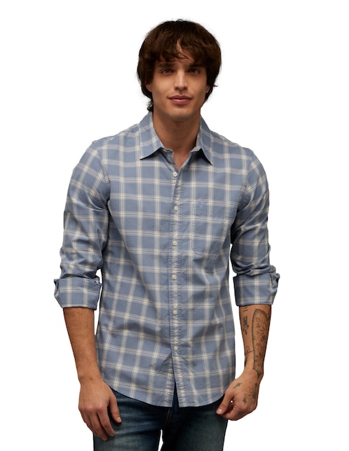 Camisa casual American Eagle de algodón manga larga para hombre