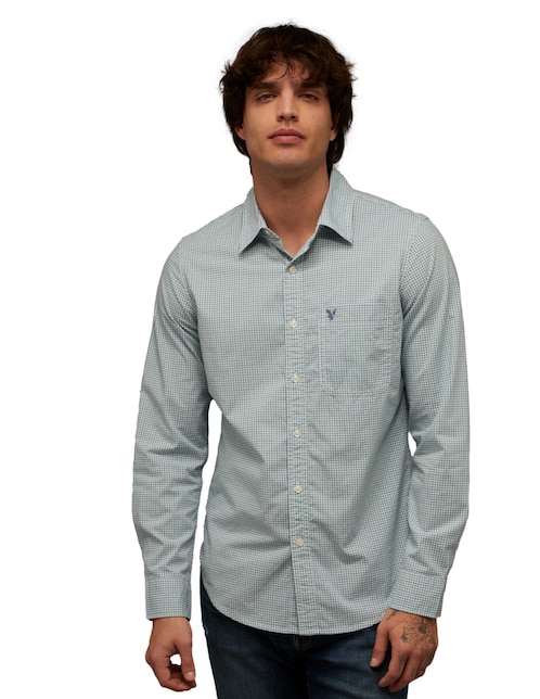 Camisa casual American Eagle de algodón manga larga para hombre