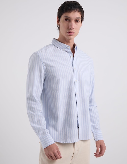 Camisa casual That's It de algodón manga larga para hombre