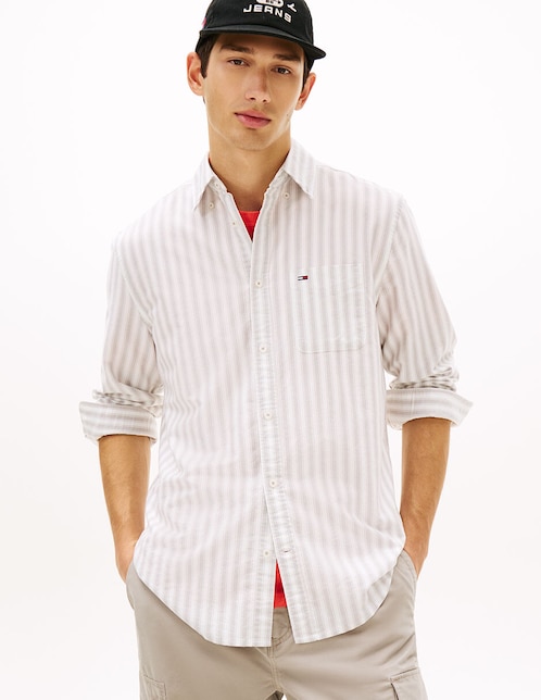 Camisa casual de algodón manga larga para hombre 1