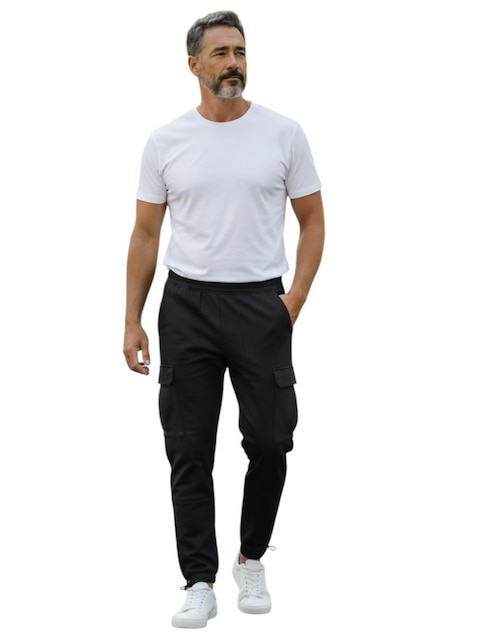 Pants regular con elástico para hombre 1