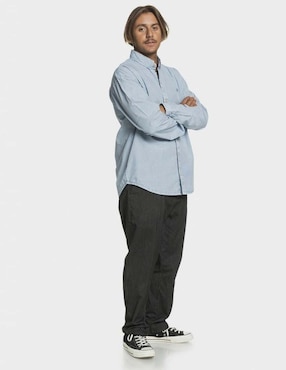 Camisa casual Quiksilver de algodón manga larga para hombre