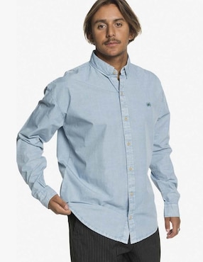 Camisa casual Quiksilver de algodón manga larga para hombre