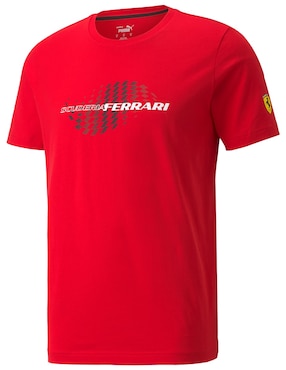 Playera Puma Motorsport Ferrari Race Checkered Flag Tee Cuello Redondo Para Hombre