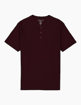 Playera American Eagle cuello henley para hombre