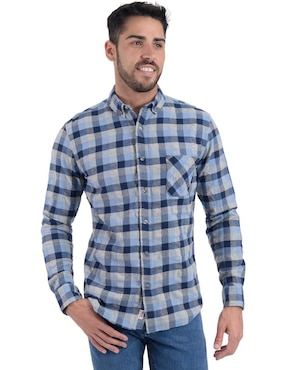 Camisa Casual Supply De Algodón Manga Larga Para Hombre