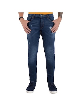 Jeans Skinny Supply Lavado Whisker Para Hombre