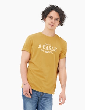 Playera American Eagle manga larga cuello redondo para hombre