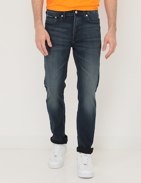 Jeans Slim Calvin Klein Lavado Obscuro Para Hombre