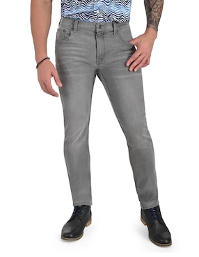 Jeans Slim Supply Lavado Whisker Para Hombre