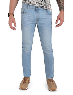 Jeans Slim Supply Lavado Whisker Para Hombre