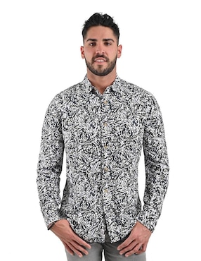 Camisa Casual Supply Manga Larga Para Hombre