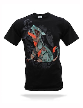 Playera Karani-Art Canto A La Luna Cuello Redondo Para Hombre