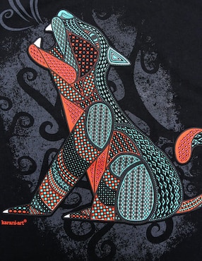 Playera Karani-Art canto a la luna cuello redondo para hombre