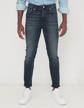 Jeans Skinny Calvin Klein Deslavado Para Hombre