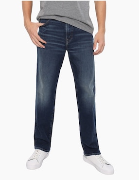 Jeans straight American Eagle deslavado corte cintura alta para