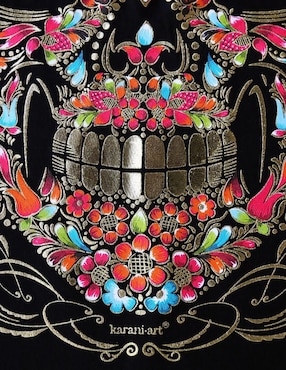 Playera Karani-Art Calavera cuello redondo para hombre