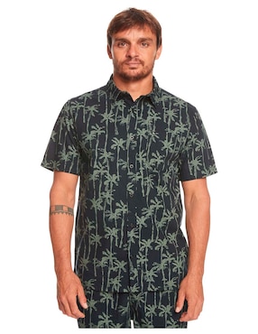 Camisa Casual Quiksilver De Algodón Manga Corta Para Hombre