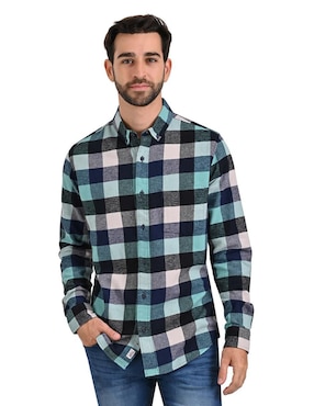 Camisa Casual Supply De Algodón Manga Larga Para Hombre