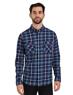 Camisa Casual Supply De Algodón Manga Larga Para Hombre