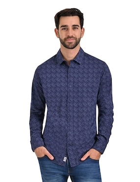 Camisa Casual Supply De Algodón Manga Larga Para Hombre