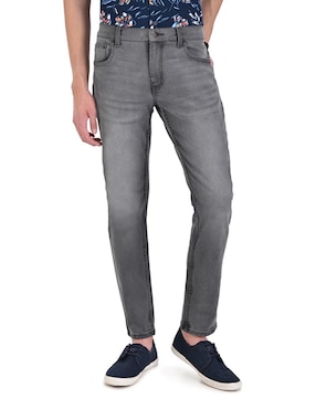 Jeans Slim Supply Lavado Whisker Para Hombre