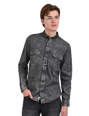 Camisa Casual Supply De Algodón Manga Larga Para Hombre