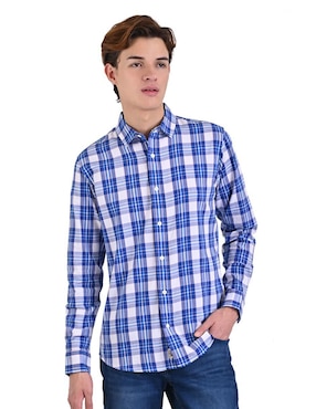 Camisa Casual Supply De Algodón Manga Larga Para Hombre