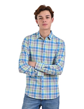 Camisa Casual Supply De Algodón Manga Larga Para Hombre