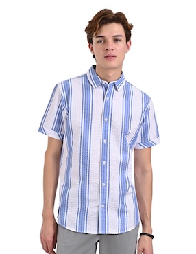 Camisa Casual Supply De Algodón Manga Corta Para Hombre