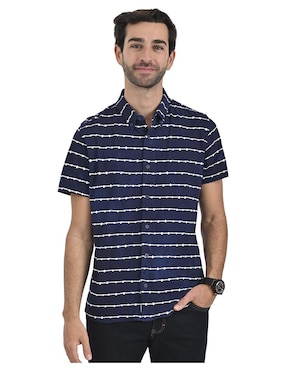 Camisa Casual Supply De Algodón Manga Corta Para Hombre