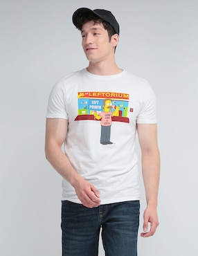 Playera Tee Bar Simpson Cuello Redondo Para Hombre